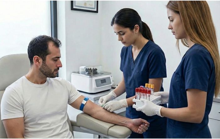 La Extraccion-sanguinea-y-obtencion-de-muestra-biologica-para-Tratamiento-PRP-en-clinica-capilar-en-Madrid-Folika-Hair-Clinic..